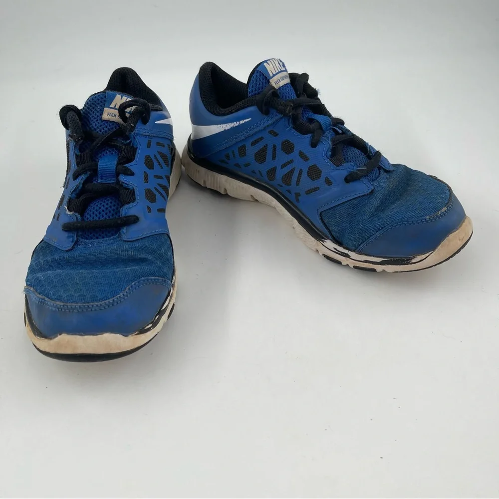Nike Kids Flex Supreme TR4 Blue Black Sneakers - Size 2.5 Youth
